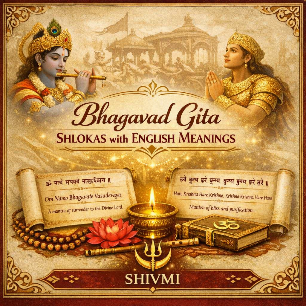 Bhagavad Gita Shlokas with English Meanings (eBook)