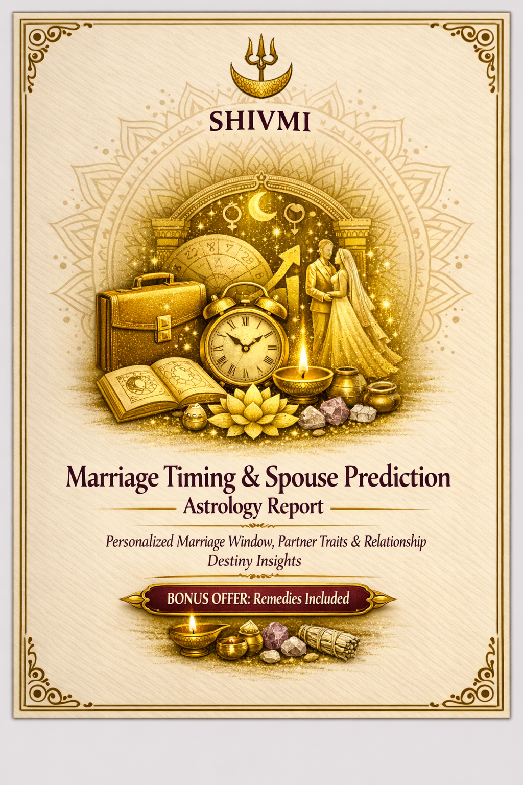 Marriage Timing & Spouse Prediction Astrology Report – Personalized Marriage Window, Partner Traits & Relationship Destiny Insights