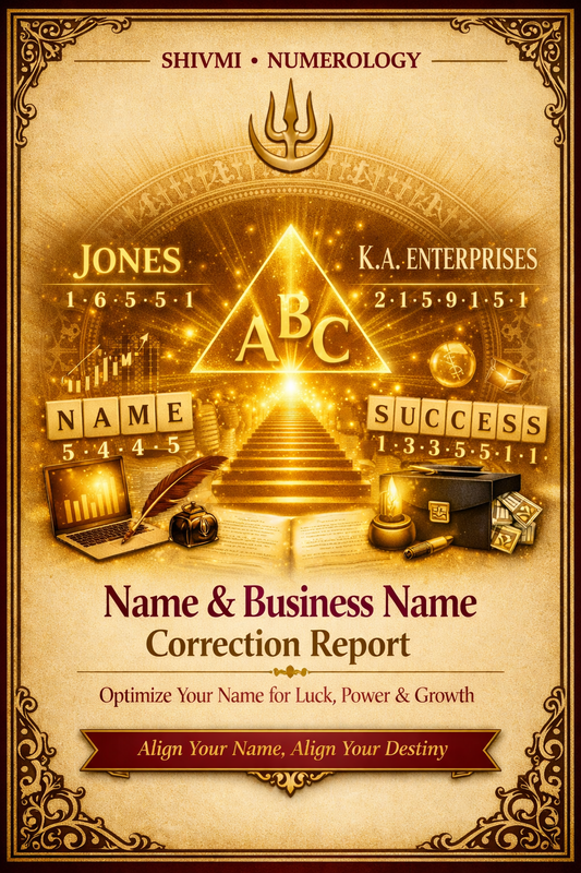 Name Correction & Business Name Numerology Report – Personalized Name Analysis for Success, Luck & Brand Energy